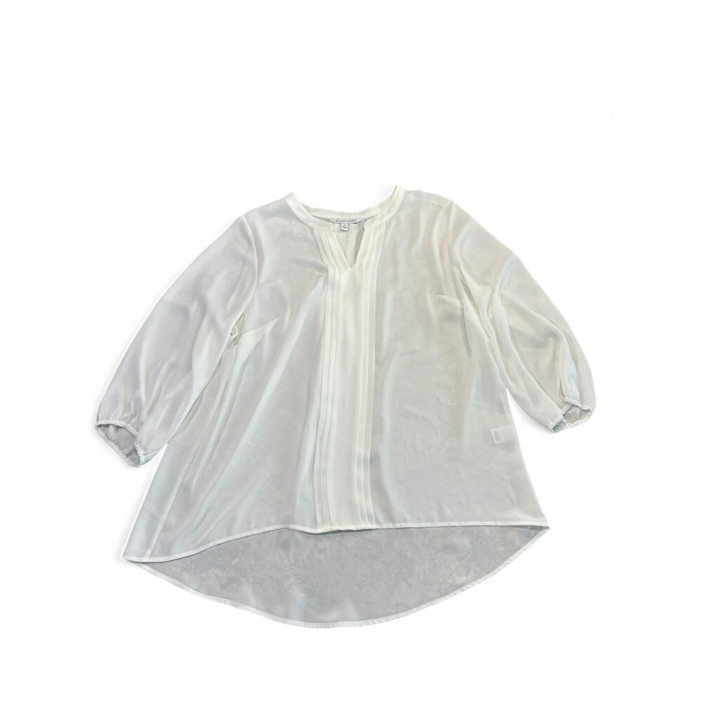 41 Hawthorn Women's Sheer V-neckline High Low Blouse 3/4 Sleeves Size 1X